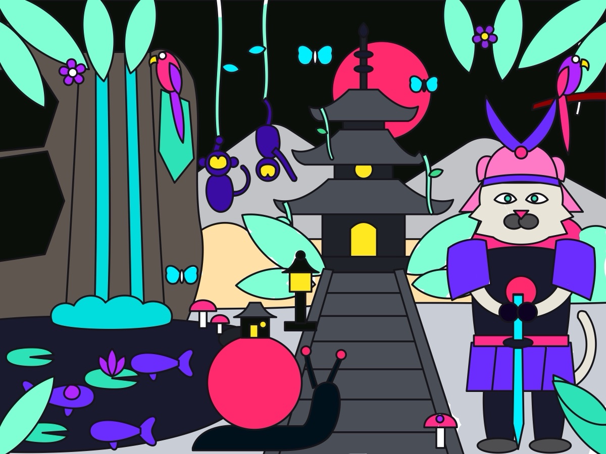 Jungle Temple, coloured in by a player